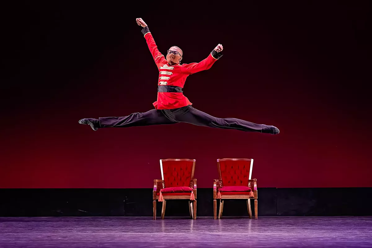 Nutcracker Prince leaping into the air