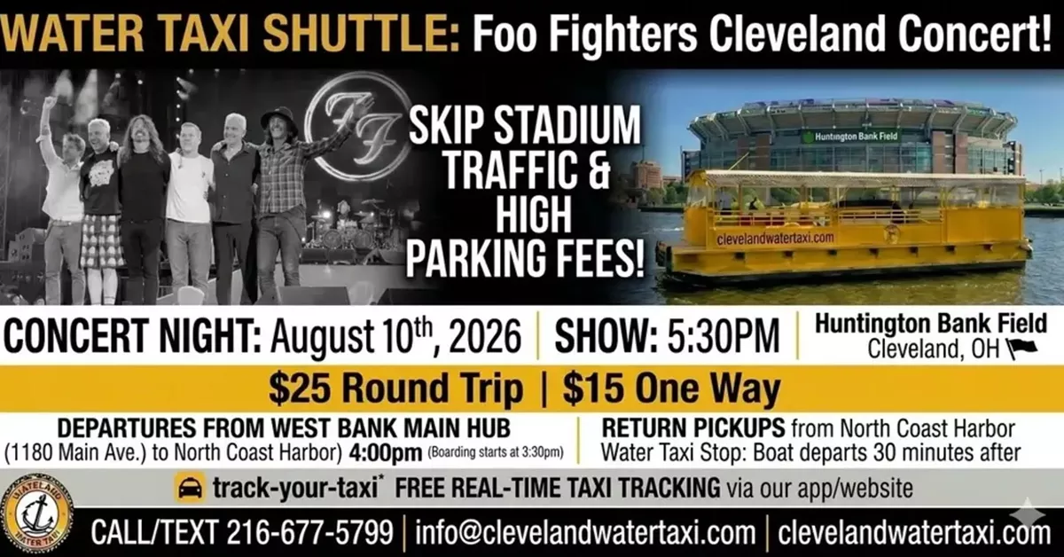 Cleveland Water Taxi Shuttle to the Foo Fighters in Concert!