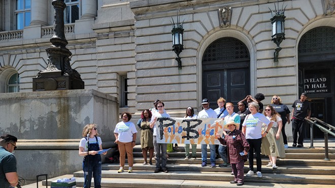 PB CLE coalition organizers and members gathered at City Hall to submit the signatures last month.