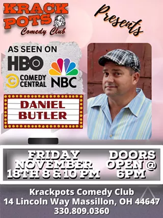 Image: Comedian Daniel Butler at Krackpots Comedy Club