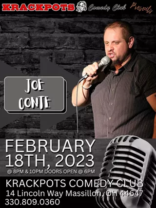 Image: Comedian Joe Conte at Krackpots Comedy Club, Massillon