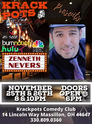 Image: Comedian Zenneth Nevers at Krackpots Comedy Club, Massillon