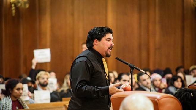 Juan Collado Díaz, a 23-year-old activist living in the West Side's Little Arabia, was the most vocal pro-Palestine protestor at Council's meeting Monday. "They just have to read it, add whatever they want to add," he said, regarding the pro-Gaza resolution Council has been refusing to sign since late 2023, "and introduce it."