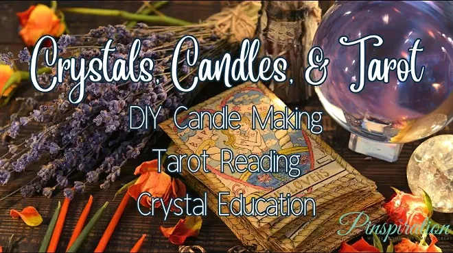 Image: Crystals, Candles, & Tarot