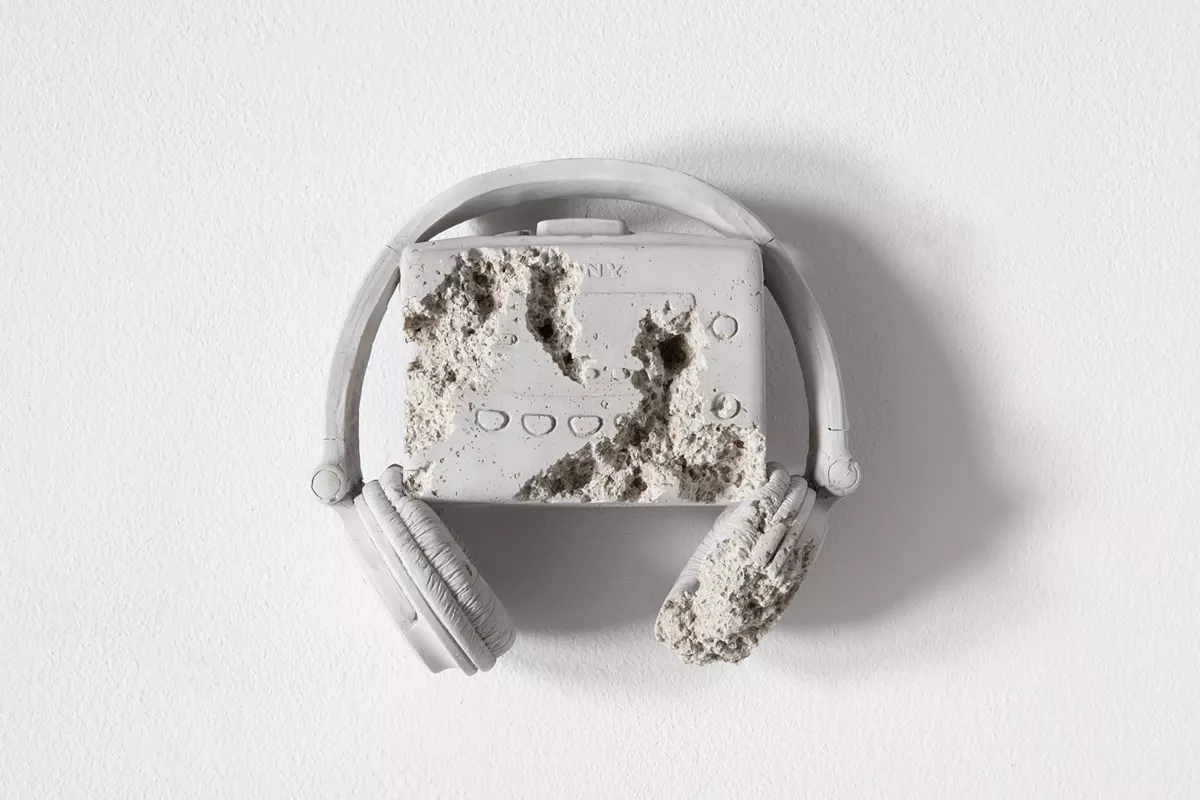 Daniel Arsham, Glacial Rock Eroded Walkman, 2014.