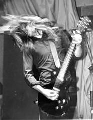 Datsuns guitarist Christian Livingstone, at the band's - March 28 Beachland show. - Walter  Novak