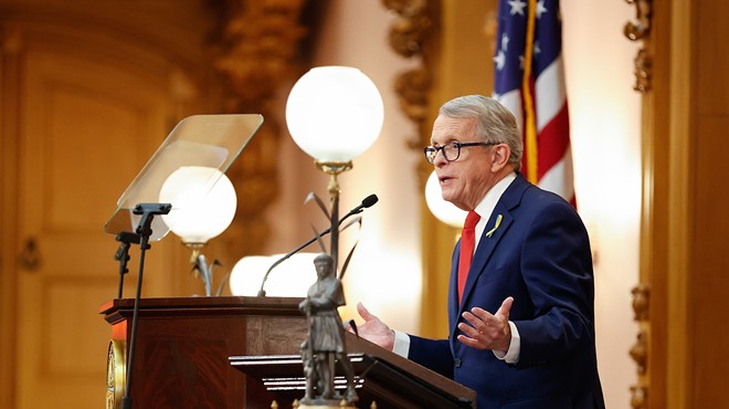 Gov. Mike DeWine during the State of the State address, March 23, 2022, in the House Chamber at the Ohio Statehouse in Columbus, Ohio.