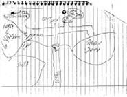 Downward spiral: The crudely drawn notebook map of the students' plans.