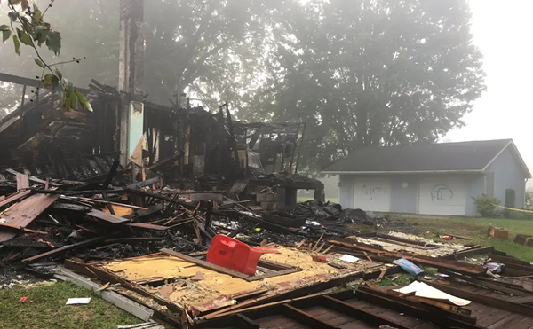 The aftermath of an explosion at the home of Angela and Brad Frase in August 2019. Federal attorneys are now suggesting that the Frases were actually behind what they claimed to be a hate crime.