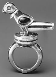 "Finger Ring With Rotating and Bobbing Bird"