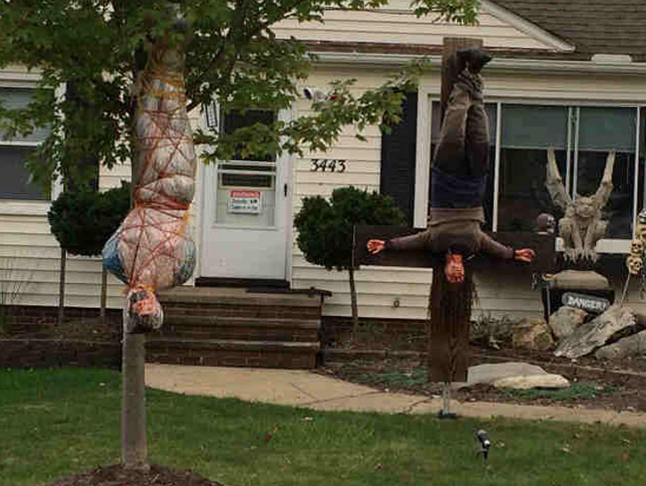 North Ridgeville Halloween display: Cleveland Brown graveyard