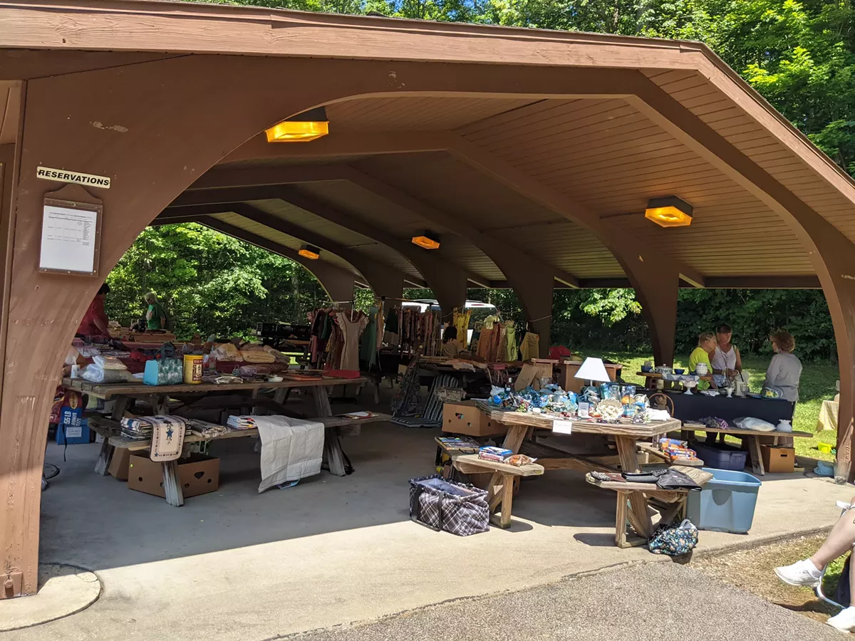 One of the pavilions with vendors