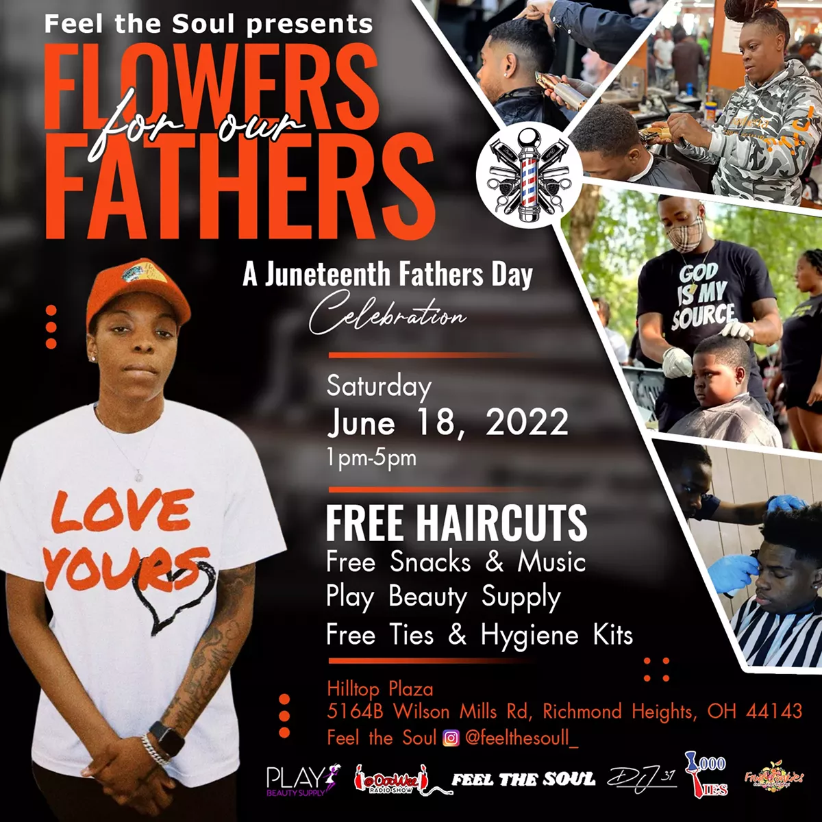 Introducing our first ever event for the city!  A Juneteenth Father&rsquo;s Day Celebration! Father&rsquo;s are not always shown the love that they deserve! This event is to celebrate & give Fathers & Father Figures their flowers while they are still here! Bring your Fathers, Uncles, Brothers, Cousins, Sons to grab a FREE HAIRCUT! Everyone is welcome!   Meet us at Play Beauty Supply  I&rsquo;ll be bringing some of the best up & coming barbers in the city with me!  We got a DJ, Free snacks, Free Ties, Free Hygiene kits & other giveaways! &hearts;️  The city need some love, so meet us at  Play Beauty Supply @playbeautysupply  SATURDAY JUNE 18th, 2022