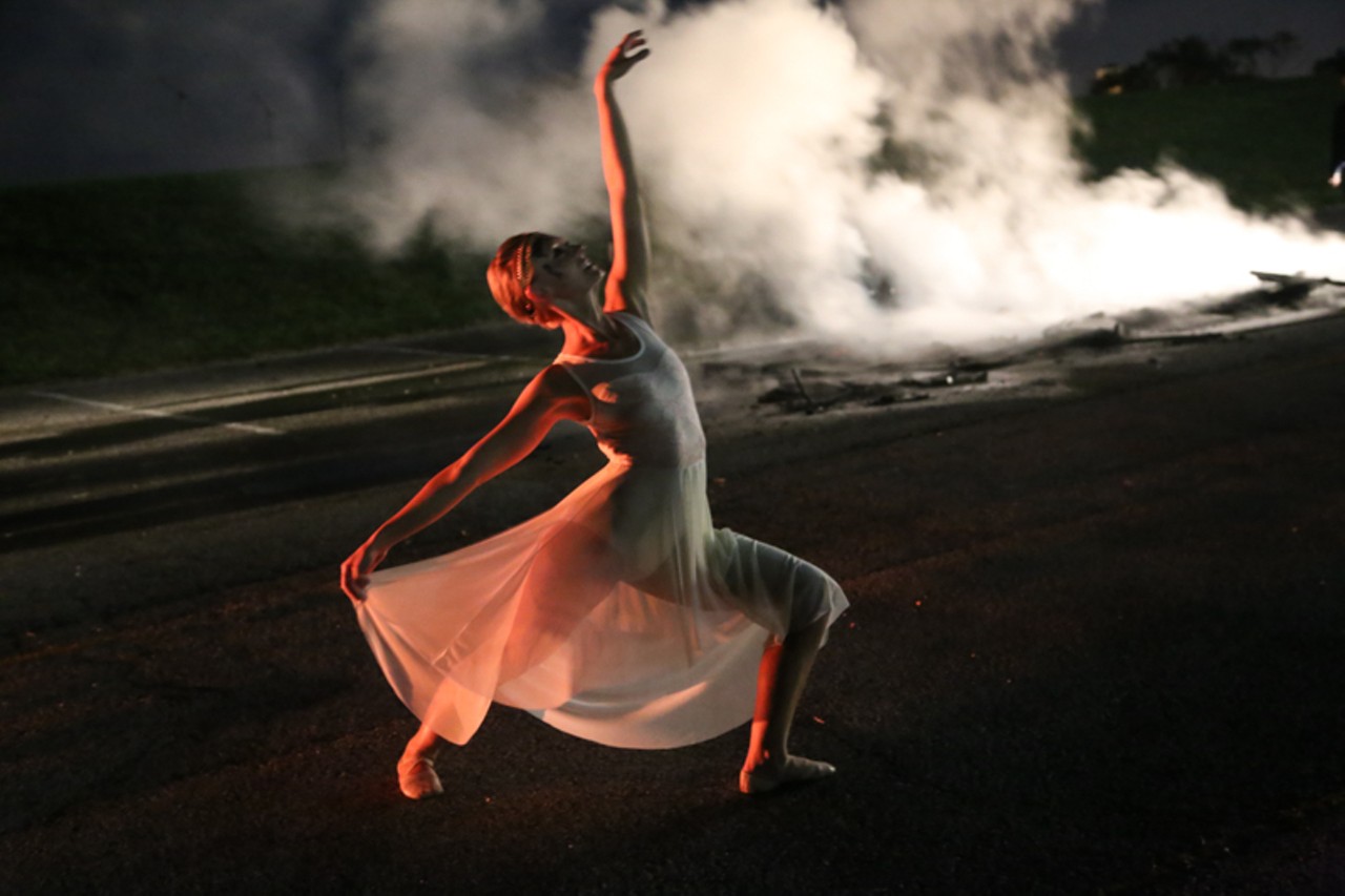 Smoke dancer at FireFish Festival. Photo by Emanuel Wallace.