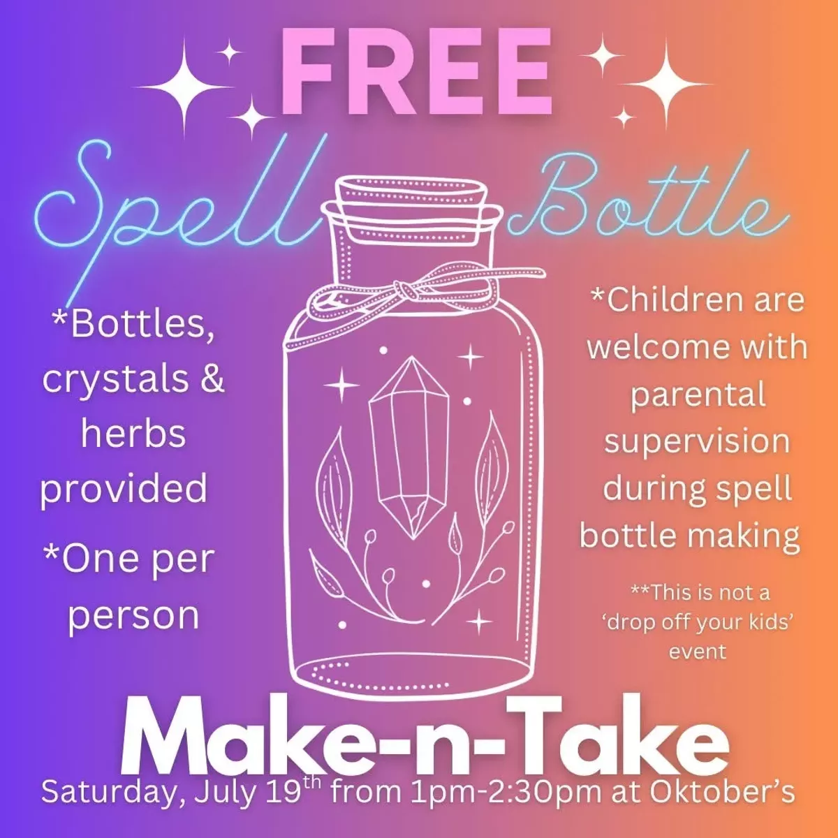 Free Spell Jar Make-n-Take Event