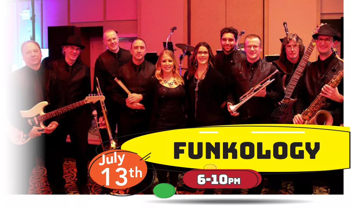 Funkology playing LIVE at Whiskey Island Still & Eatery Wednesday, July 13th 6-10pm!