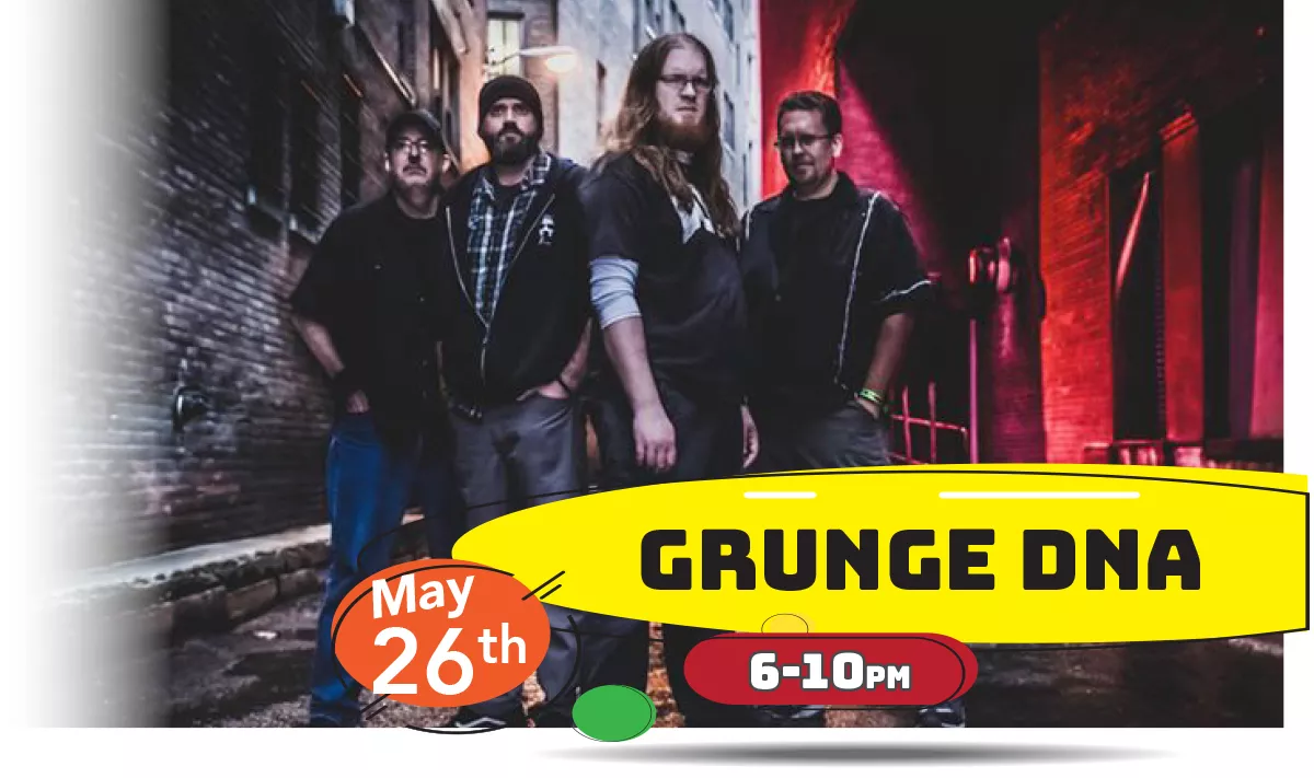 Join us for Grunge DNA playing LIVE at Whiskey Island Still & Eatery Thursday, May 26th at 6-10pm!