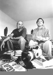 Hip-hoppers for life: Filmmaker David Velo Stewart - (left) and musician Clarence Gaines. - Walter  Novak