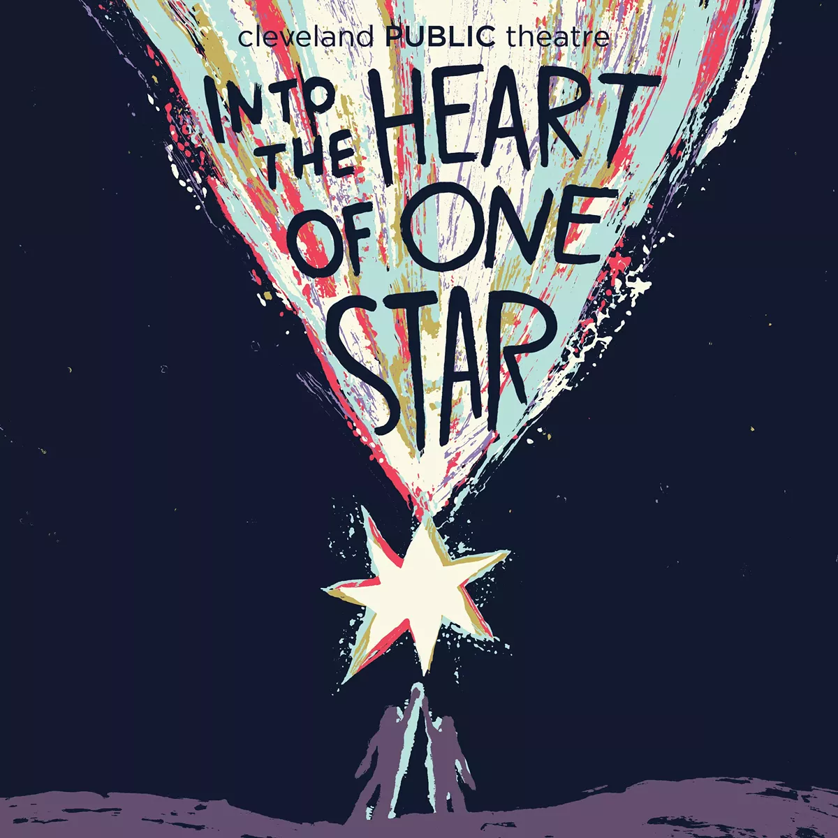 Illustration of "Into the Heart of One Star" featuring two figures holding up a shooting star.