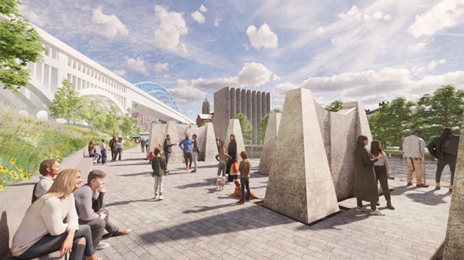 The foundational remains of a coal rig will act, the rendering suggests, as a place maker for parkgoers.