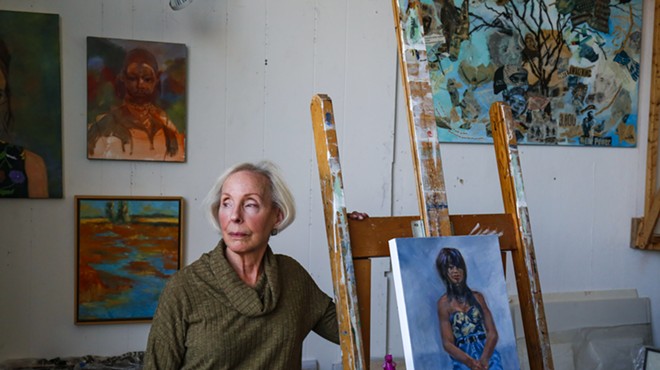 Artist Wally Kaplan, of Beachwood, stands in her studio at the ArtCraft Building, where she's worked for the past 15 years.