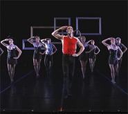 Joe (Mark Tomasic) and the Verb Ballets dancers hoofing it, sans tutu.