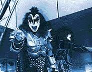 Knights in customer service: Kiss's Simmons and Stanley preen for the Rock Hall crowd. - WALTER  NOVAK