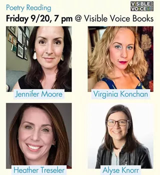 Image: Live Poetry: Virginia Konchan, Jennifer Moore, Heather Treseler, and Alyse Knorr