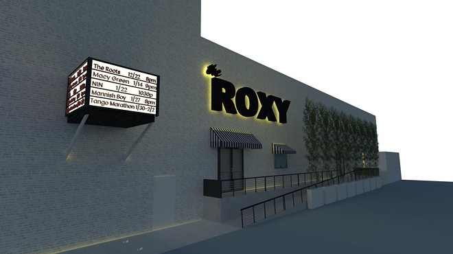 Rendering of The Roxy exterior and new entrance on the east side of Mahall's