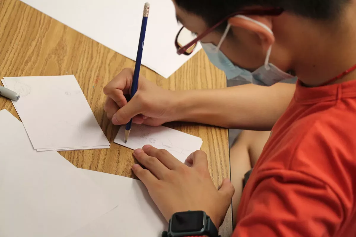 Lake Erie Ink Participant Having Fun and Making Comics