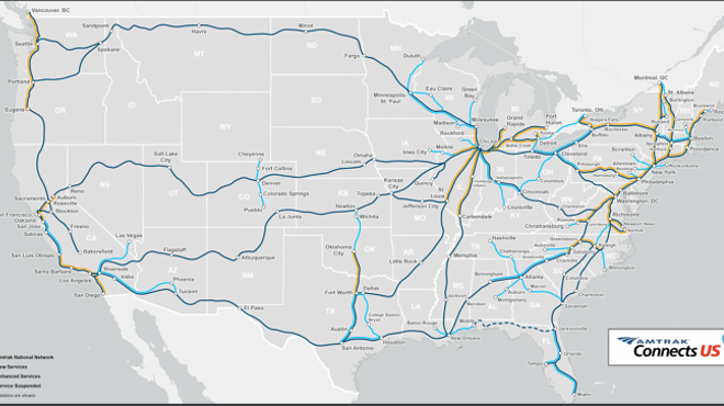 Map of proposed new routes along with existing ones