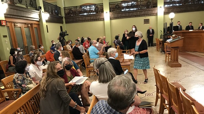 Citizens meet Sept. 9, 2021, during the second Ohio Redistricting Commission meeting of the day.
