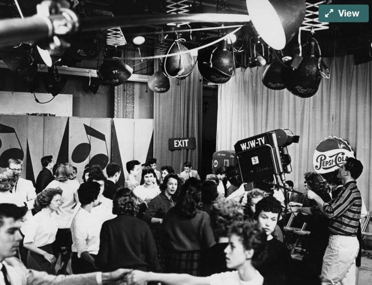 On the set of WJW's teen dance show "Bandstand," 1959