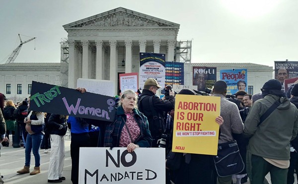 Supporters of reproductive rights protested outside the U.S. Supreme Court on Tuesday, March 26, 2024, as justices heard oral arguments over access to mifepristone, one of two pharmaceuticals used in medication abortion.