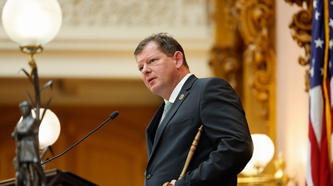 COLUMBUS, Ohio — MAY 24: House Speaker Rep. Jason Stephens, R-Kitts Hill, holds the gavel during the Ohio House session, May 24, 2023, at the Statehouse in Columbus, Ohio.