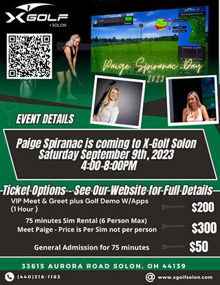 Paige Spiranac visiting X-Golf Solon