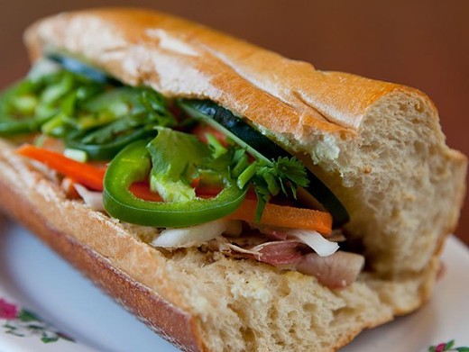 Bahn Mi - Superior Pho
    The unlikely marriage of French and Vietnamese cuisines birthed the bahn mi, the United Nations of sandwiches. A split baguette is slathered with chicken liver pate and sweet mayonnaise. It&#146;s layered with thinly sliced roast pork, shredded daikon and carrot, wheels of jalape&ntilde;o and a smattering of fresh cilantro.
    3030 Superior Ave., in Golden Plaza, 216-781-7462
    (Photo via Facebook)