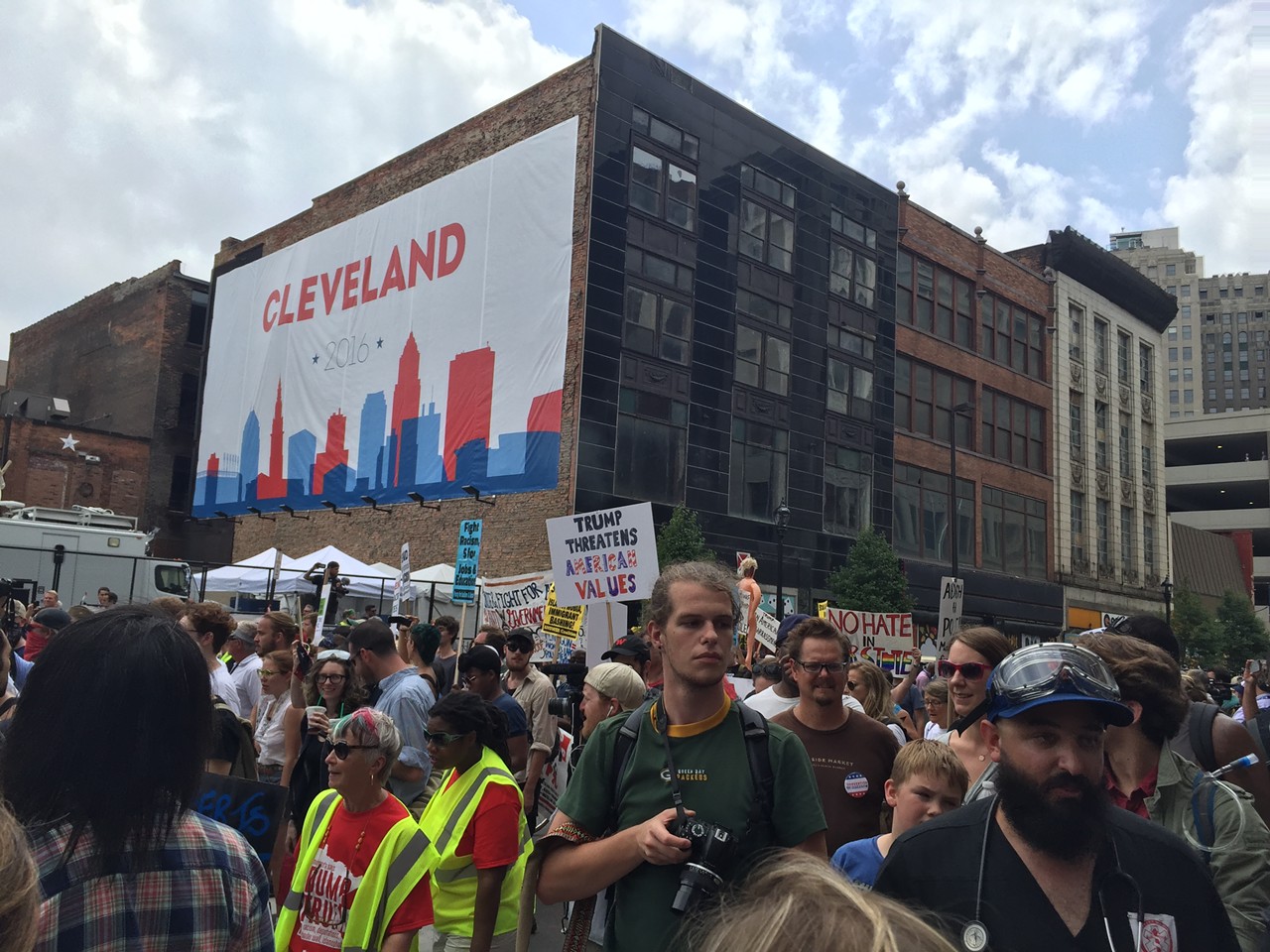 Photos: Madness in Downtown Cleveland on Day 1 of the RNC