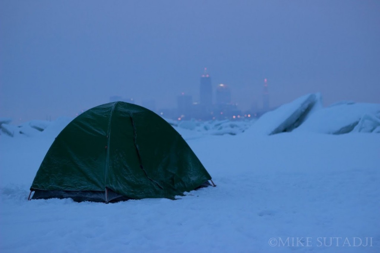 PHOTOS: Two Clevelanders Go Camping on Lake Erie in the Middle of Winter