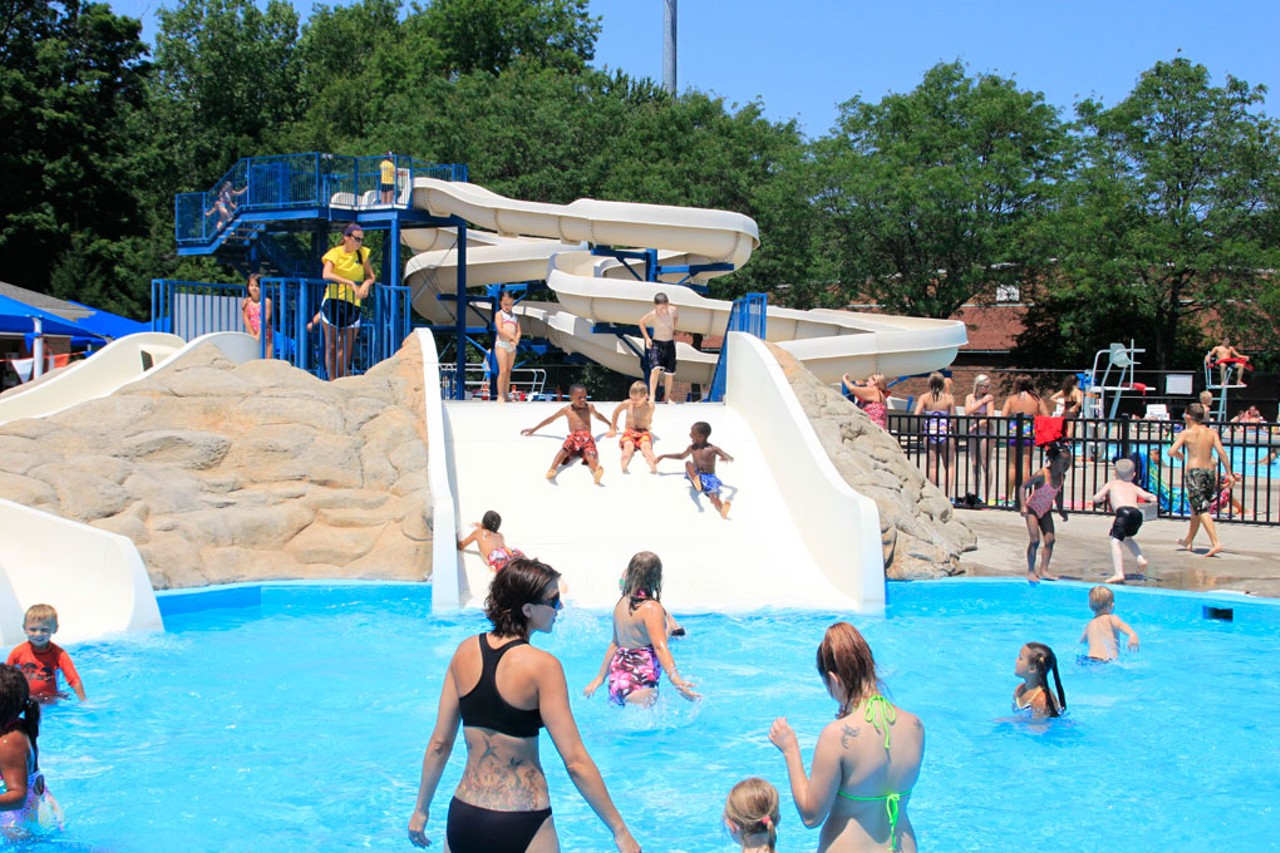 Parma Heights Pool and Waterpark
Where: 621 Pearl Rd., Parma
Cost: Student/Senior: Resident - $3, Non-Resident - $6, Adult: Resident - $5, Non-Resident - $8
Hours: 12:00 p.m. to 5:00 p.m.
Features: Water Park, Multiple Slides
Photo via City of Parma