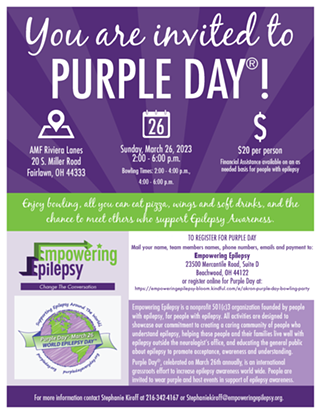 Purple Day&reg; Bowling Party Akron/Fairlawn