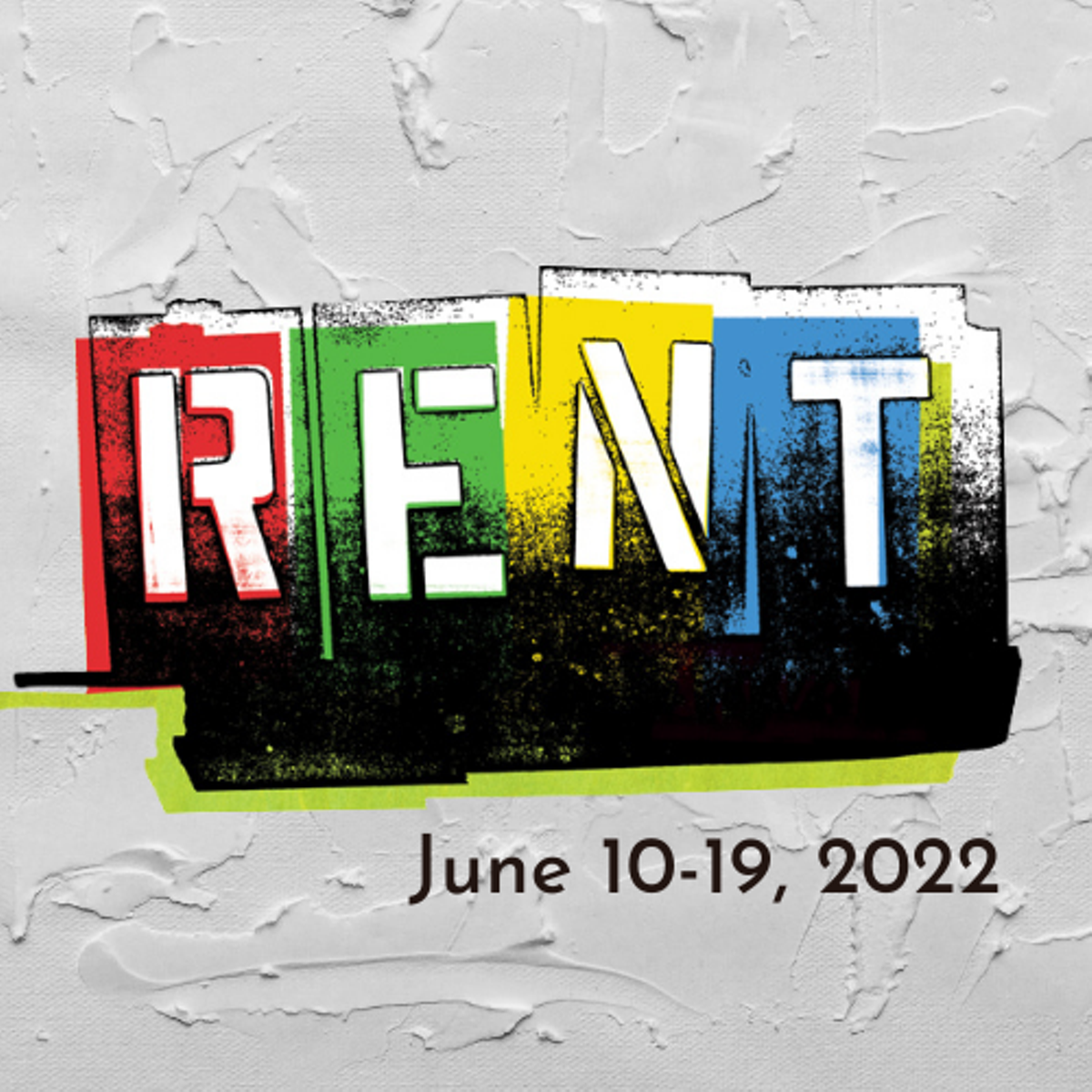 title card for the musical Rent