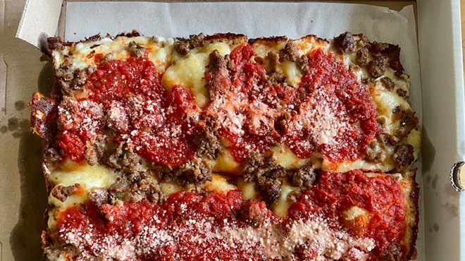 The Detroit-style pizza at Gray House