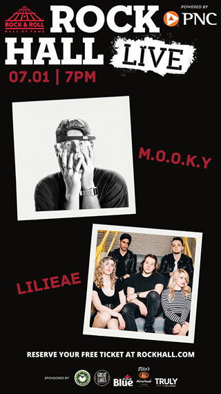 Rock Hall LIVE kicks off this Friday, July 1st with M.O.O.K.Y & LILIEAE. Doors open at 7:30pm and tickets for this event are FREE. Reserve yours today at rockhall.com