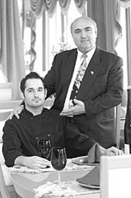 Sako Satka (right) and chef Brian Davis of Titanic: The - food is more than seaworthy. - Walter  Novak