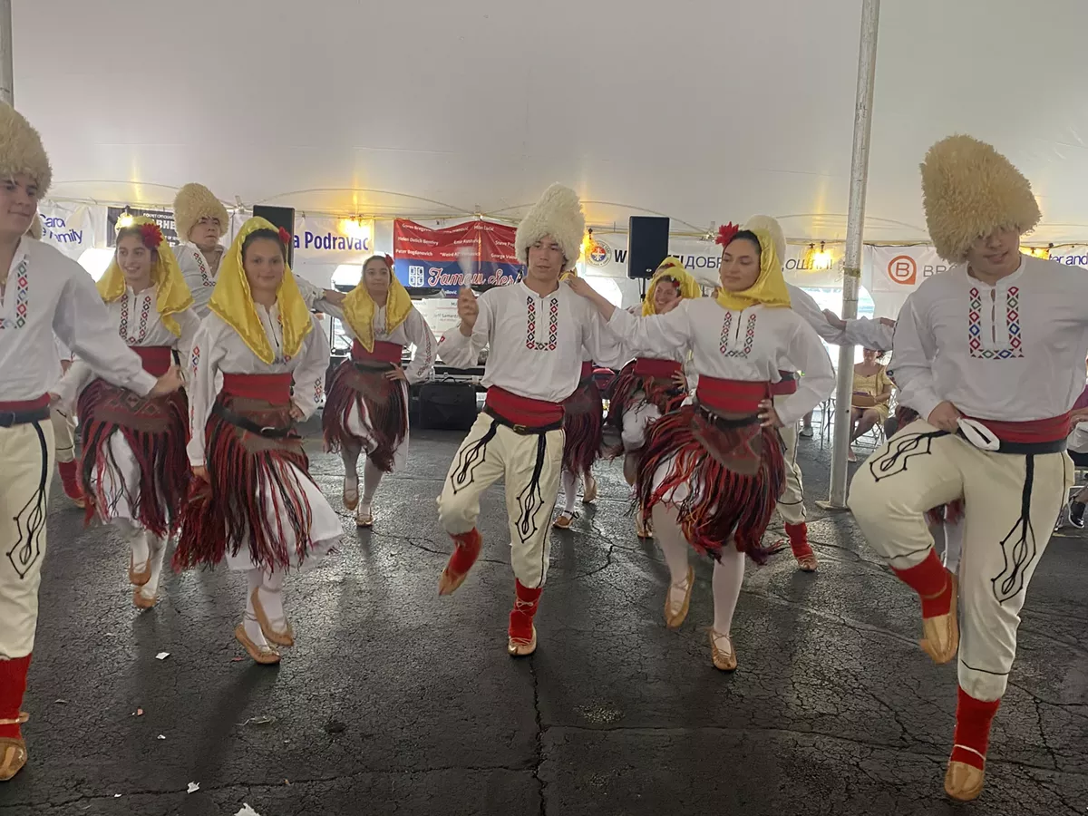 Serbian folklore dancers performing at the St. Sava Festival