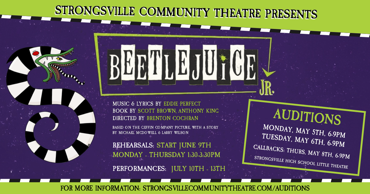 Auditions - Beetlejuice Jr. at Strongsville COmmunity Theatre