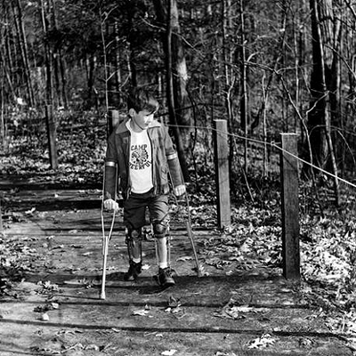 Taking a walk on the Camp Cheerful nature trail, 1975