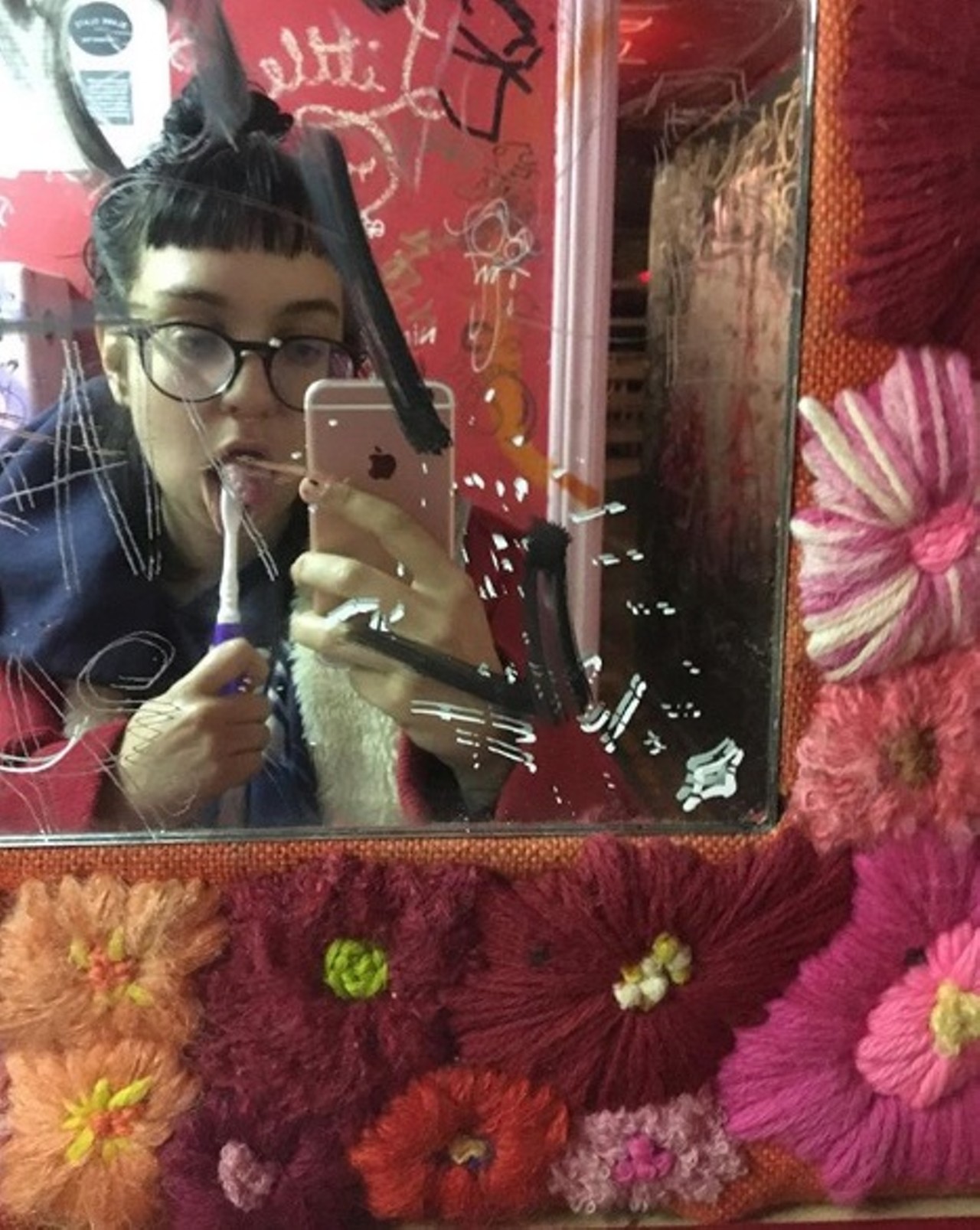 Now That&#146;s Class
11213 Detroit Rd., 216-221-8576  
A pink bathroom filled with scribbles and flowers. Before snapping through the writing on the mirror, add some of your own for your next selfie. 
Photo via hashbrownmami666/Instagram
