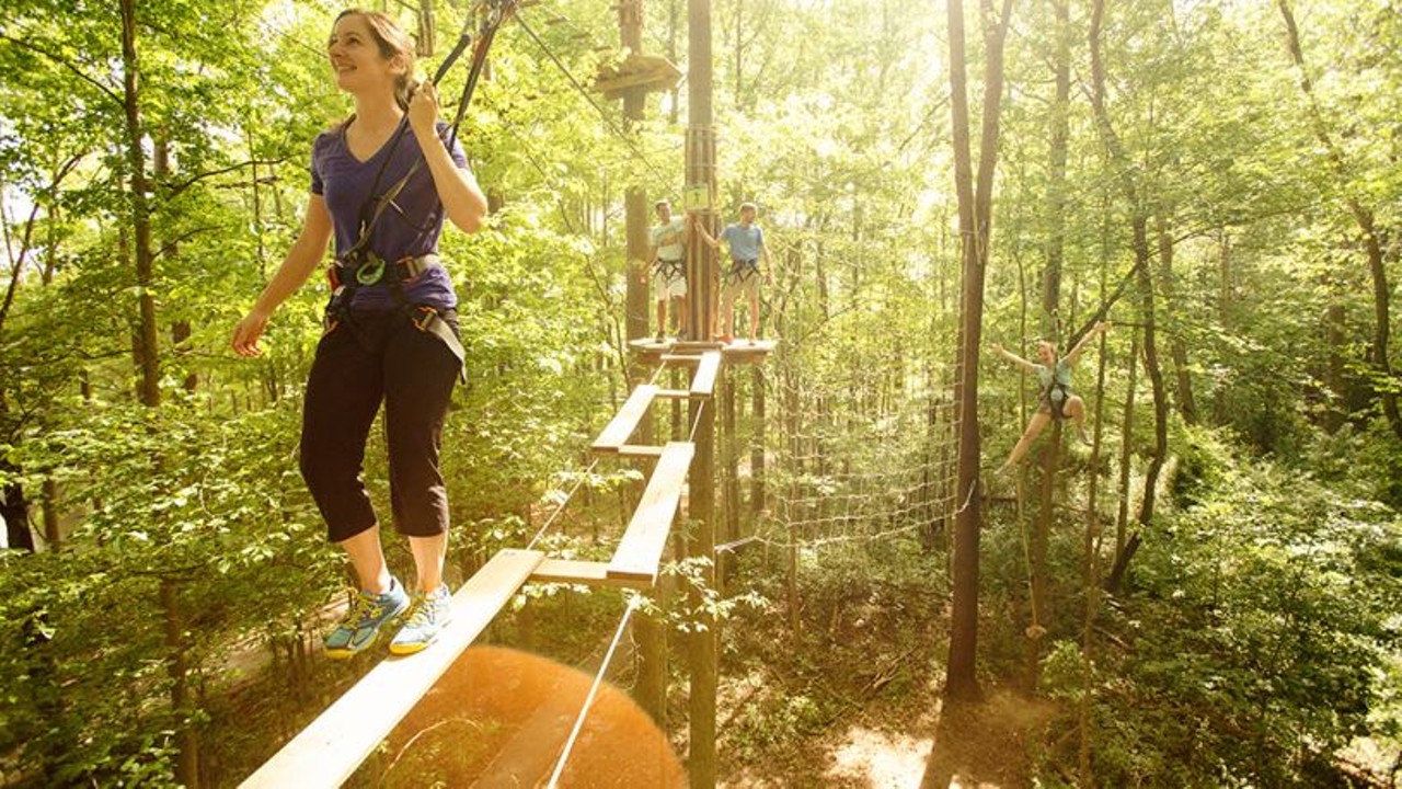 Go Ape Zip Line & Treetop Adventure-Mill Stream Run Reservation
16200 Valley Pkwy, Strongsville, 800-971-8271
This two to three hour aerial adventure through a stunning forest setting makes for a breathtaking date. The high-ropes course includes suspended obstacles, swings and astonishing zip lines.  
Photo from Scene archives <a